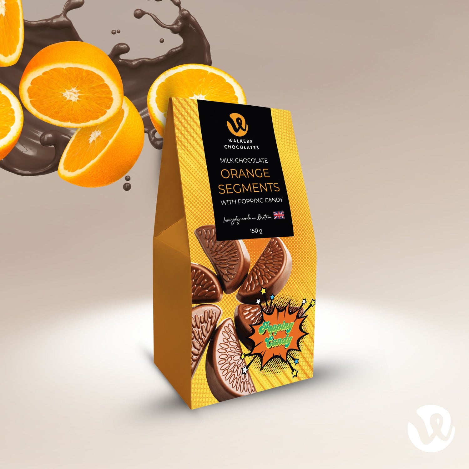 Milk Chocolate Orange Segments with Popping Candy