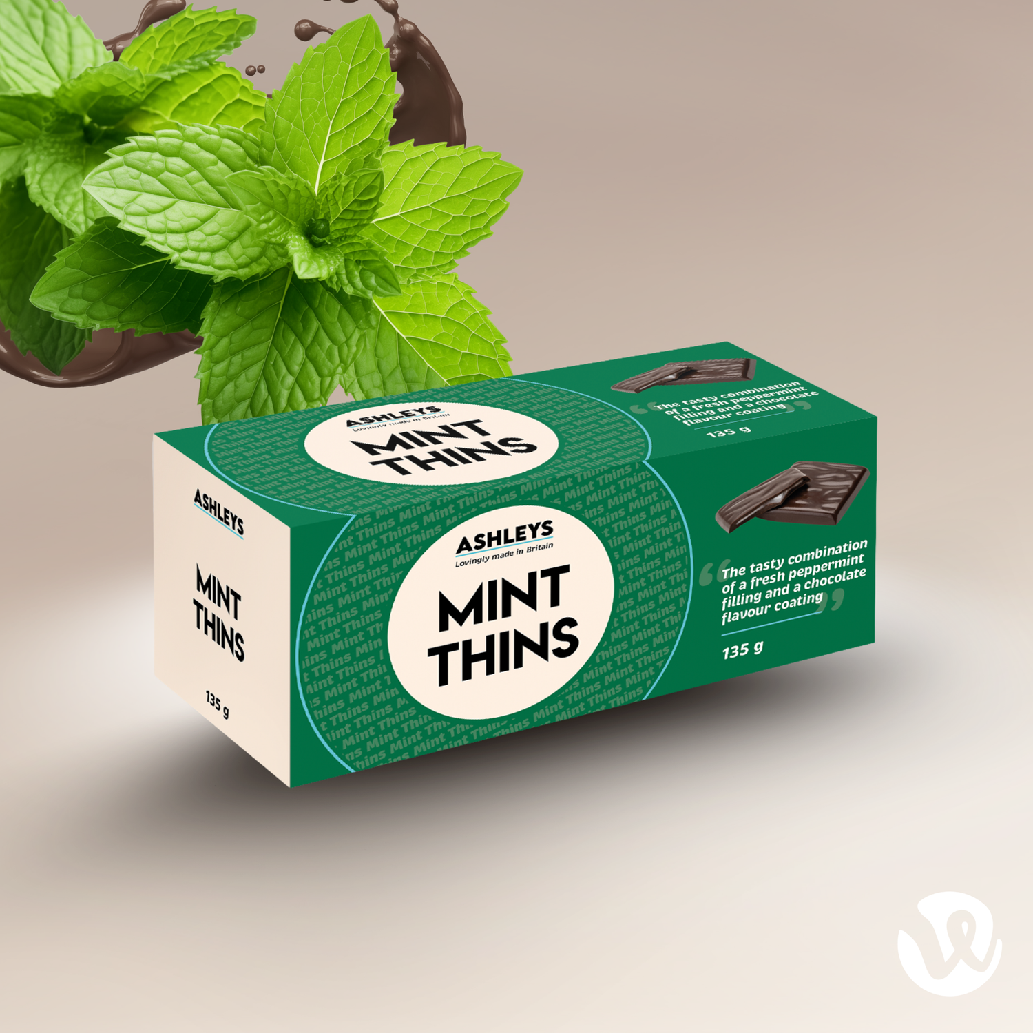 Dark Chocolate Flavour Mint Cream Thins