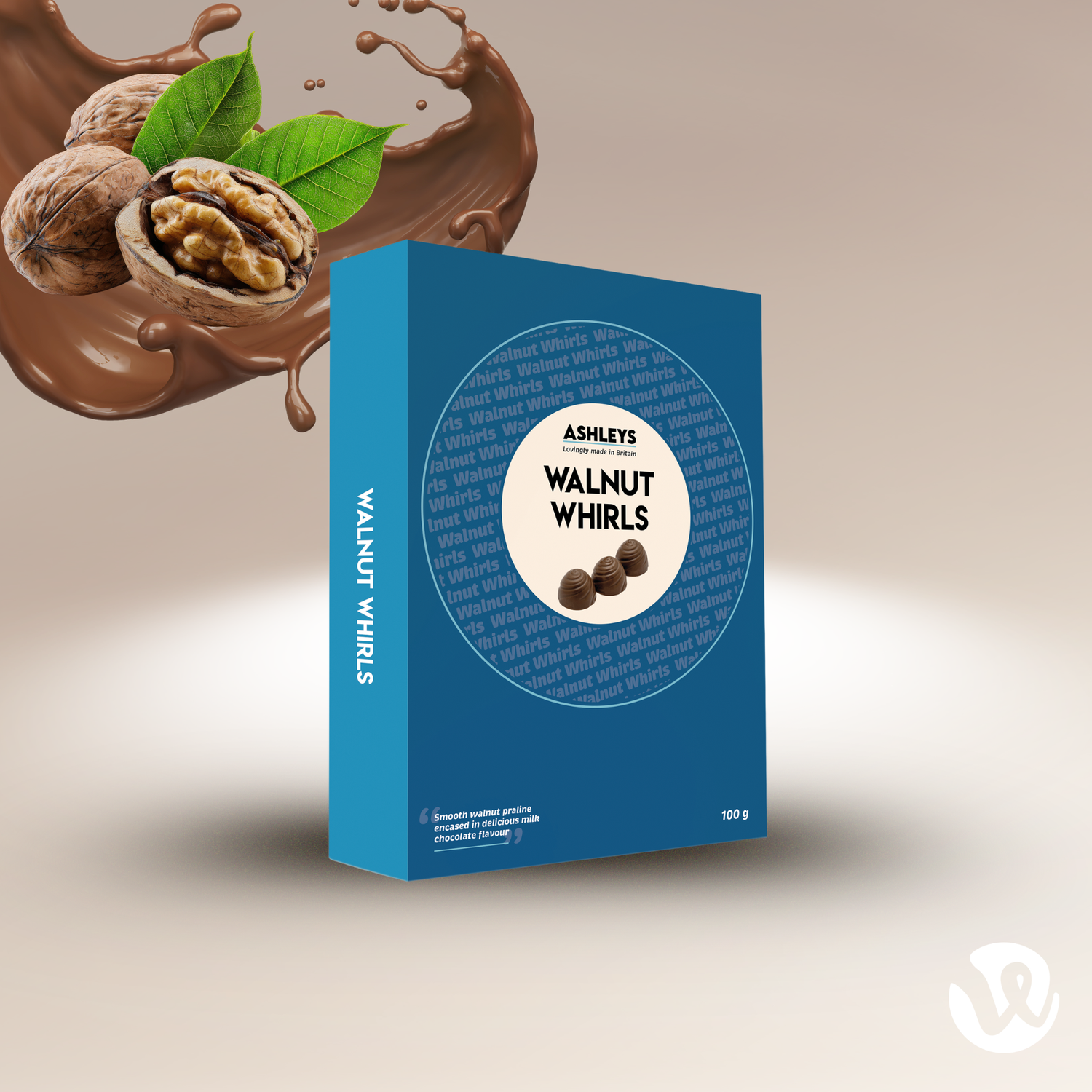 Milk Chocolate Flavour Walnut Whirls