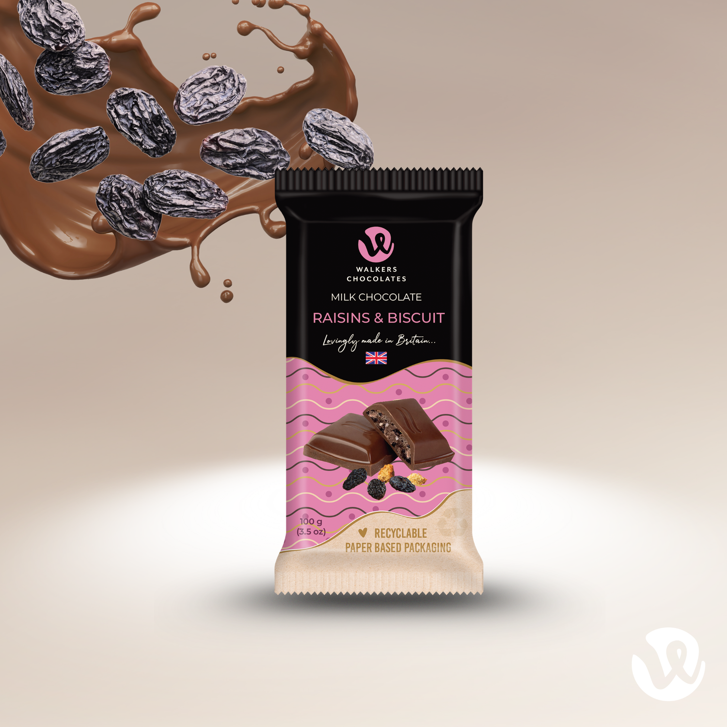 Milk Chocolate Raisins & Biscuit Bar